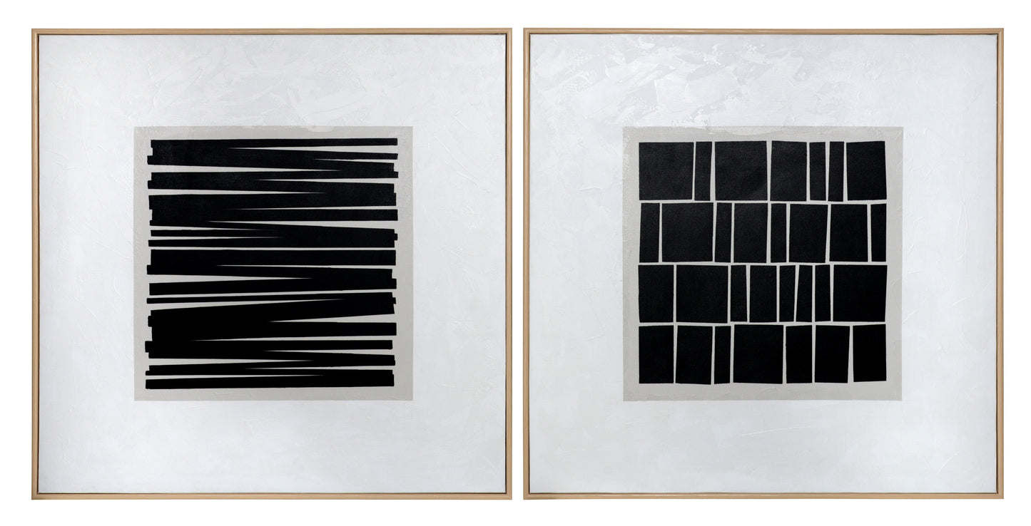 NAHLA SPLIT PERSONALITY (SET OF 2) - 48" X 48" - WOOD FLOATER FRAME