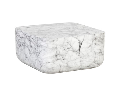 NAHLA STRUT COFFEE TABLE - MARBLE LOOK