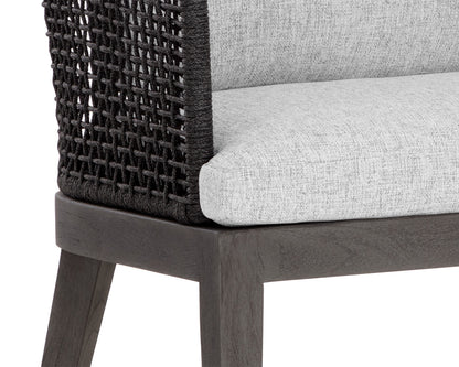 NAHLA CAPRI DINING ARMCHAIR - SMOKE GREY - COPACABANA MARBLE