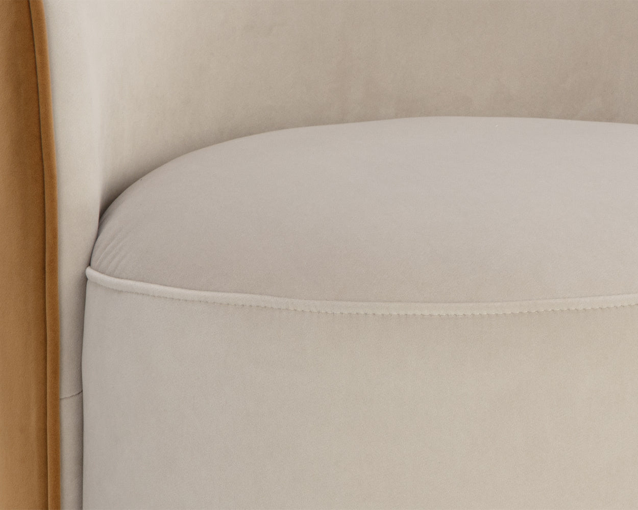 NAHLA CAVOLI SWIVEL DINING CHAIR - MEG TAUPE / MEG GOLD