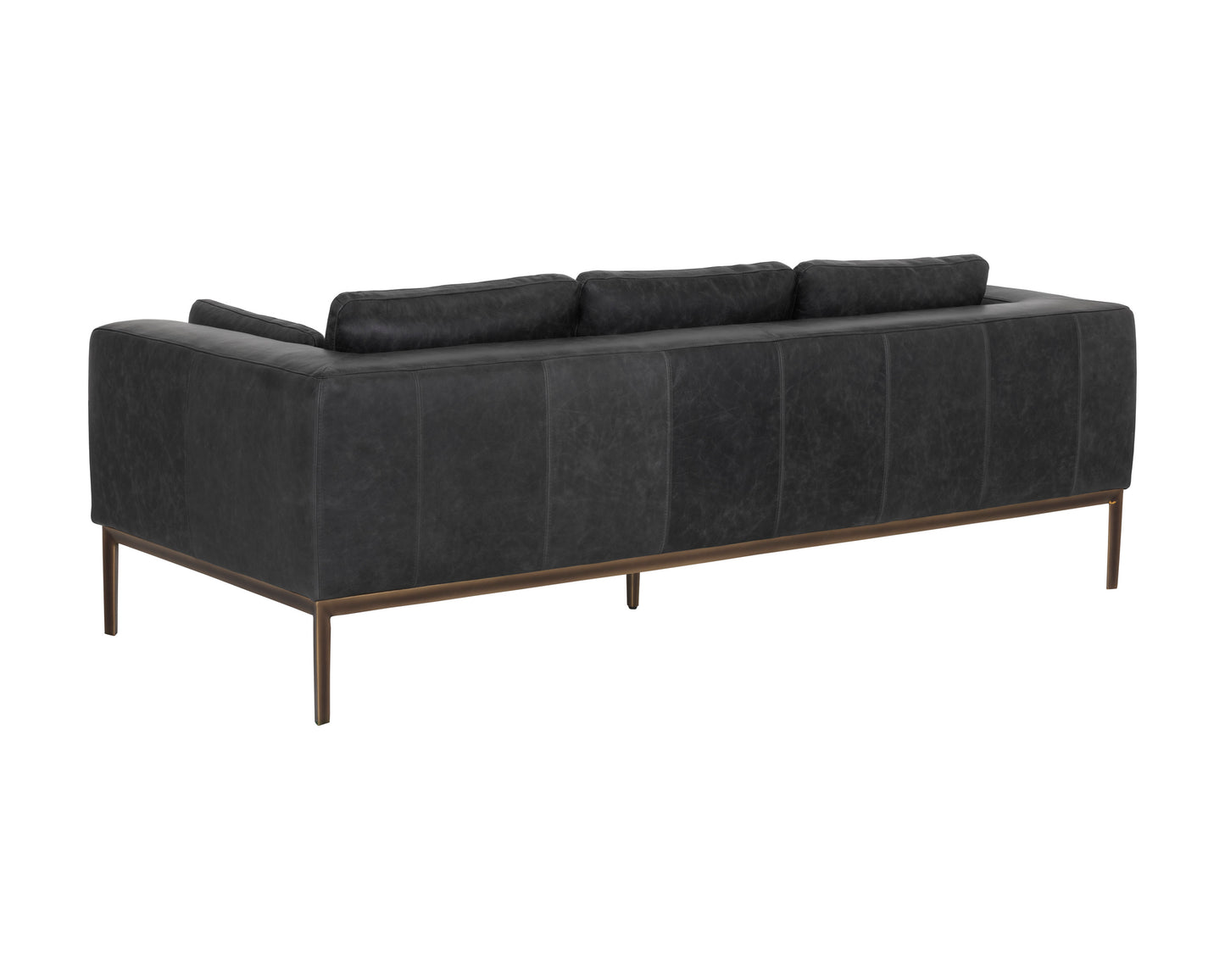 NAHLA BURR SOFA - SERBIA BLACK LEATHER