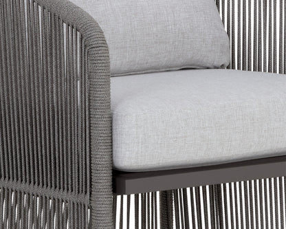 NAHLA ALLARIZ DINING ARMCHAIR - WARM GREY - GRACEBAY LIGHT GREY