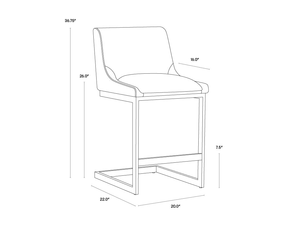 NAHLA HOLLY COUNTER STOOL - ZENITH SOFT GREY