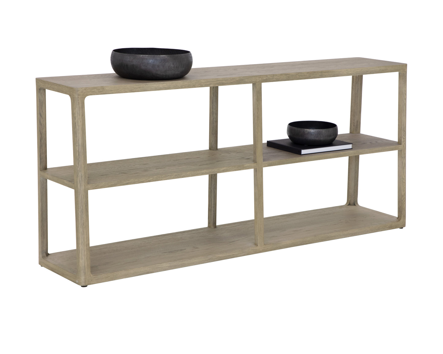 NAHLA DONCASTER LOW BOOKCASE - SMOKE GREY