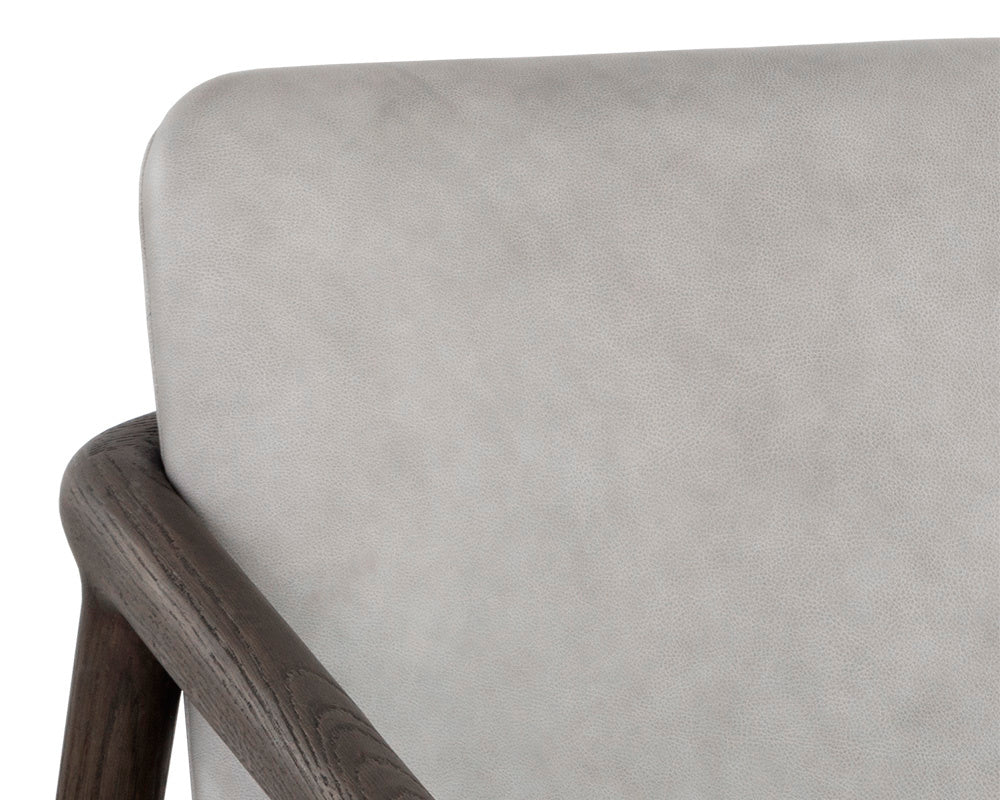 NAHLA CINELLI LOUNGE CHAIR - DISTRESSED BROWN - SALOON LIGHT GREY LEATHER