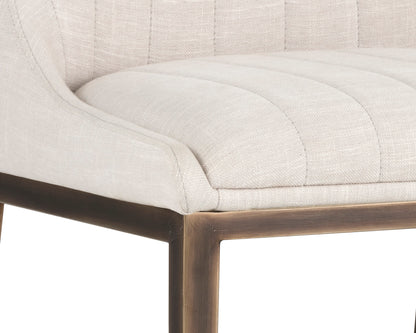 NAHLA HALDEN DINING CHAIR - BEIGE LINEN