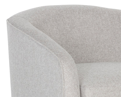 NAHLA HAZEL SWIVEL LOUNGE CHAIR - GOLD - BELFAST HEATHER GREY