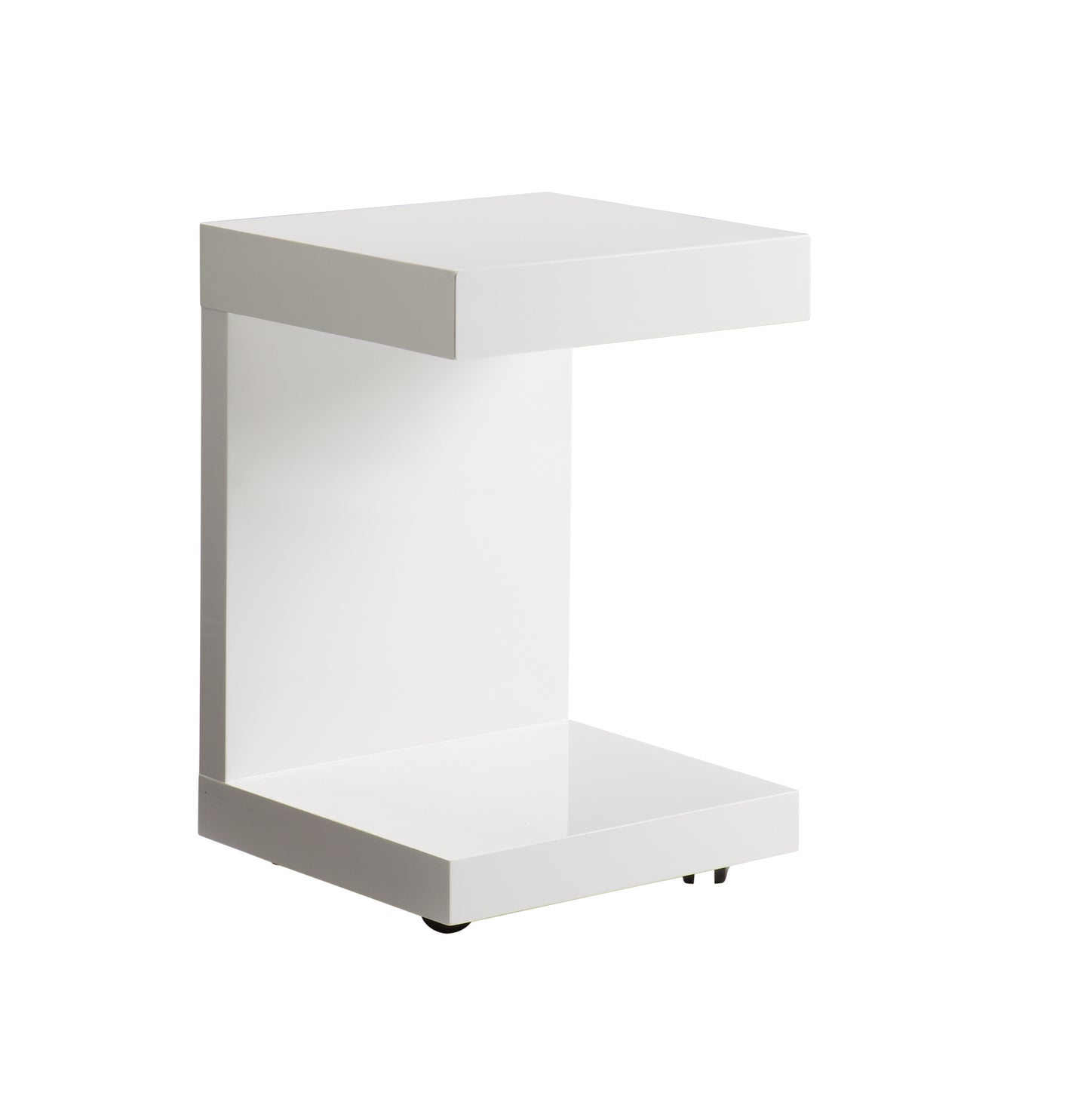 NAHLA BACHELOR END TABLE - HIGH GLOSS WHITE