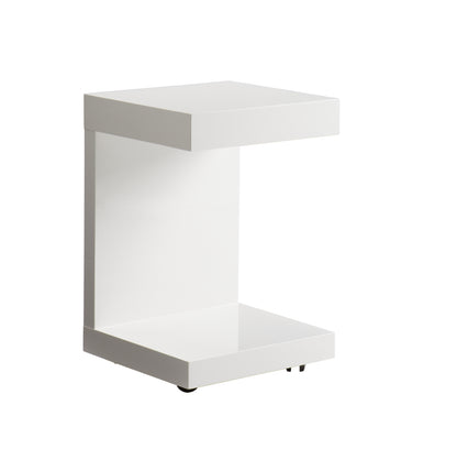 NAHLA BACHELOR END TABLE - HIGH GLOSS WHITE