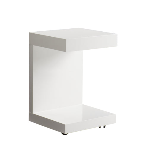 NAHLA BACHELOR END TABLE - HIGH GLOSS WHITE