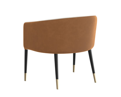 NAHLA ASHER LOUNGE CHAIR - MEG TAUPE / MEG GOLD