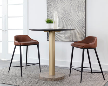 NAHLA ASTRA COUNTER STOOL - BLACK - CINNAMON BROWN