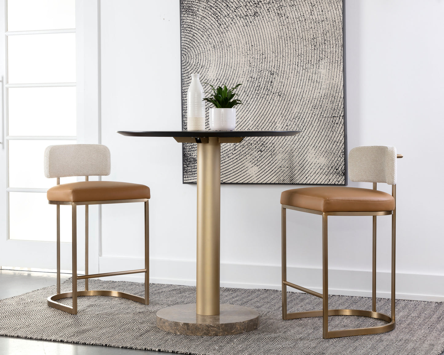 NAHLA LARISSA COUNTER STOOL - NAPA COGNAC / RHEA LIGHT BARLEY