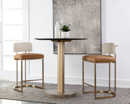 NAHLA LARISSA COUNTER STOOL - NAPA COGNAC / RHEA LIGHT BARLEY