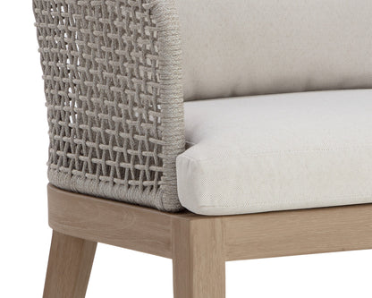 NAHLA CAPRI DINING ARMCHAIR - DRIFT BROWN - PALAZZO CREAM