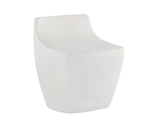 NAHLA LEDGER STOOL - WHITE