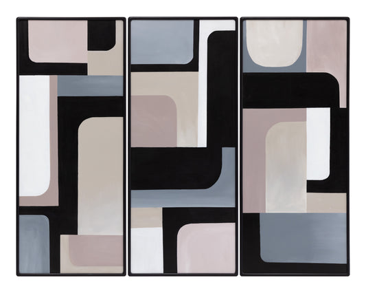 NAHLA RADICAL INTERPRETATION (SET OF 3) - 28" X 66" - BLACK FLOATER FRAME
