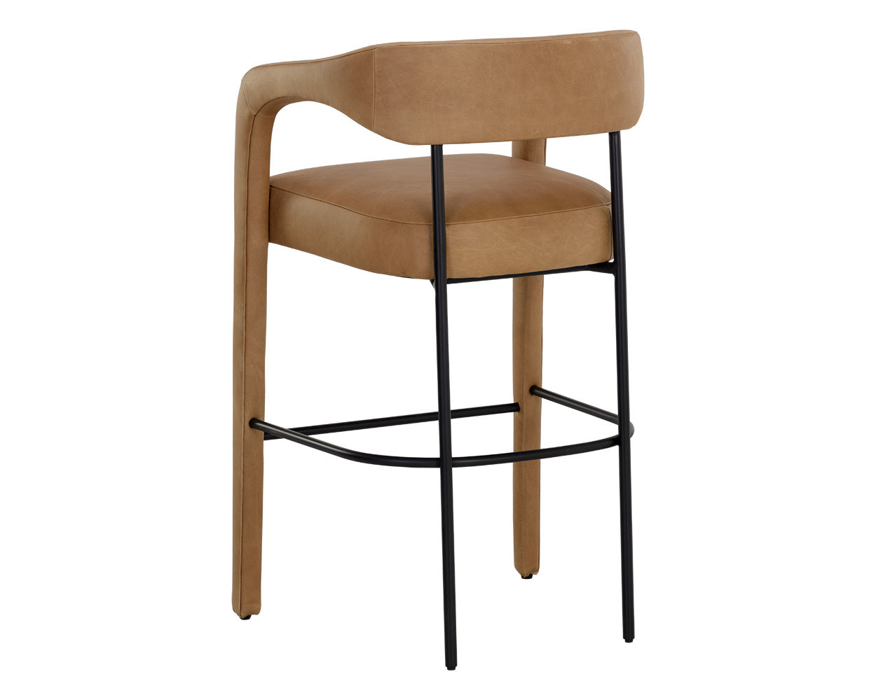 NAHLA MAVIA BARSTOOL - LUDLOW SESAME LEATHER