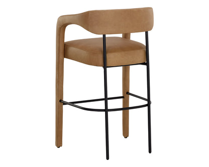 NAHLA MAVIA BARSTOOL - LUDLOW SESAME LEATHER