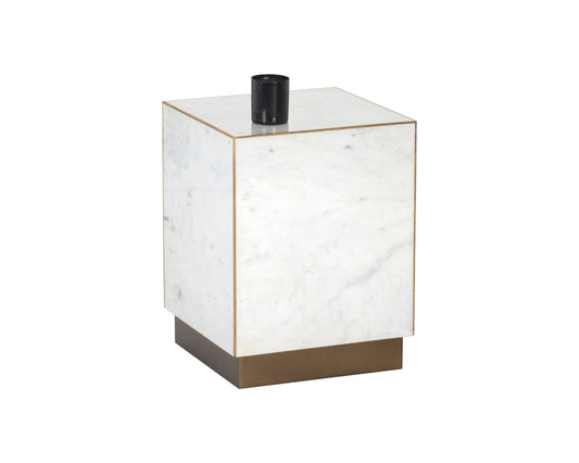 NAHLA DAINES END TABLE - WHITE MARBLE