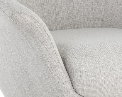 NAHLA CARINE SWIVEL LOUNGE CHAIR - MINA TAUPE