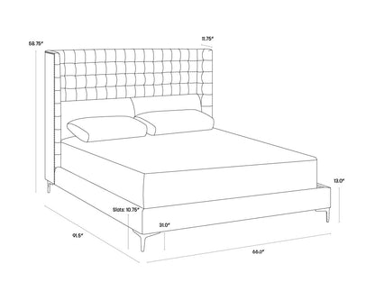 NAHLA CAIRO BED - QUEEN - ANTONIO CHARCOAL