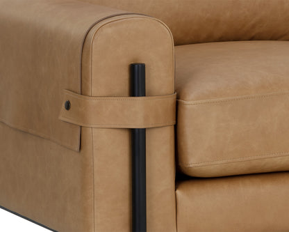 NAHLA CAMUS ARMCHAIR - LUDLOW SESAME LEATHER