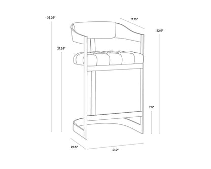 NAHLA BEAUMONT COUNTER STOOL - STAINLESS STEEL - CANTINA MAGNETITE