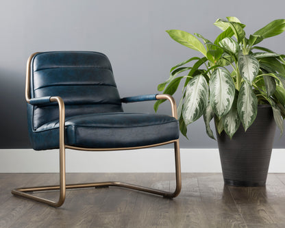 NAHLA LINCOLN LOUNGE CHAIR - VINTAGE BLUE