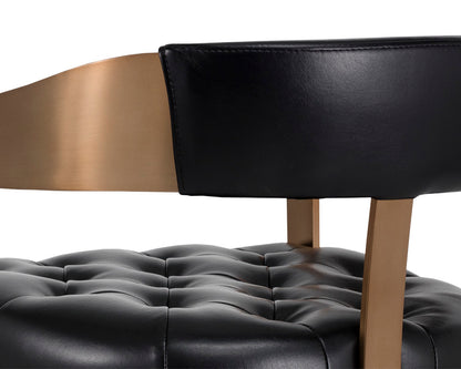 NAHLA BEAUMONT BARSTOOL - ANTIQUE BRASS - CANTINA BLACK
