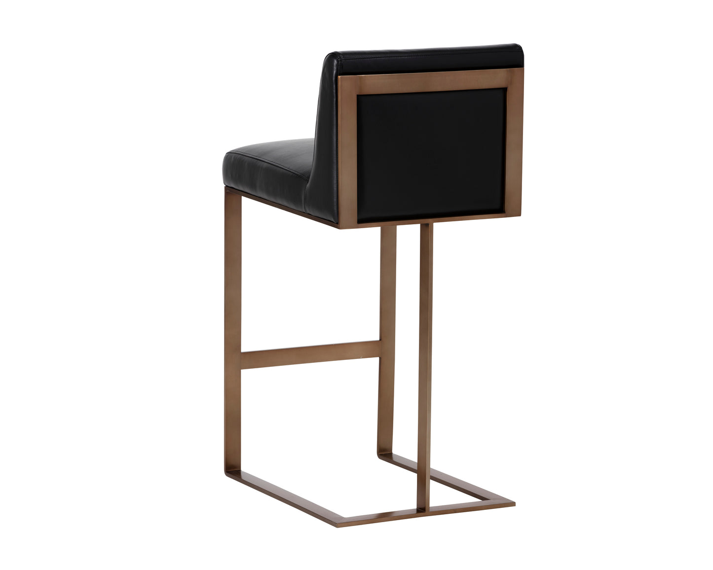 NAHLA DEAN BARSTOOL - ANTIQUE BRASS - CANTINA BLACK