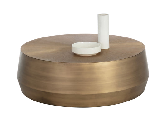 NAHLA CREED COFFEE TABLE - LARGE - ANTIQUE GOLD