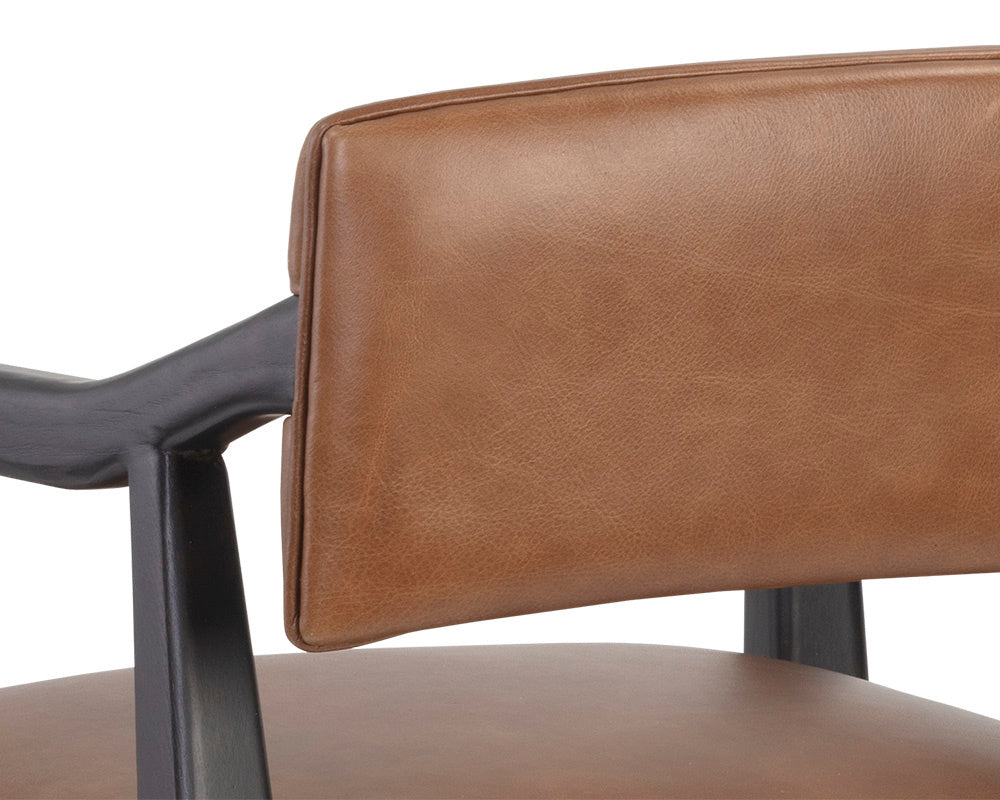 NAHLA KEAGAN COUNTER STOOL - SHALIMAR TOBACCO LEATHER