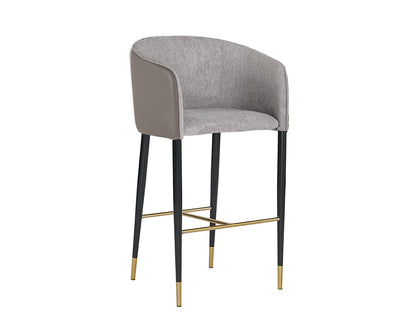 NAHLA ASHER BARSTOOL - FLINT GREY / NAPA TAUPE