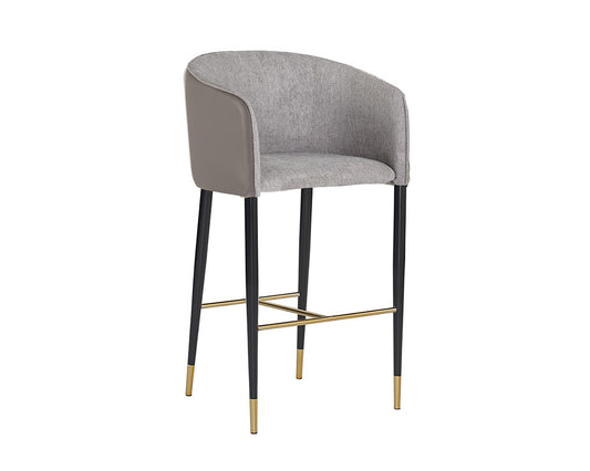 NAHLA ASHER BARSTOOL - FLINT GREY / NAPA TAUPE