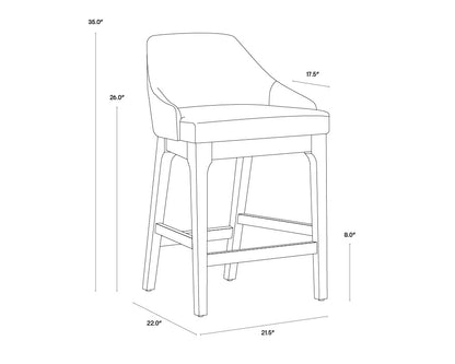 NAHLA KACE COUNTER STOOL - BRAVO METAL