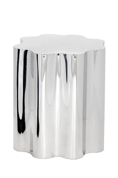 NAHLA DAHLIA END TABLE - STAINLESS STEEL