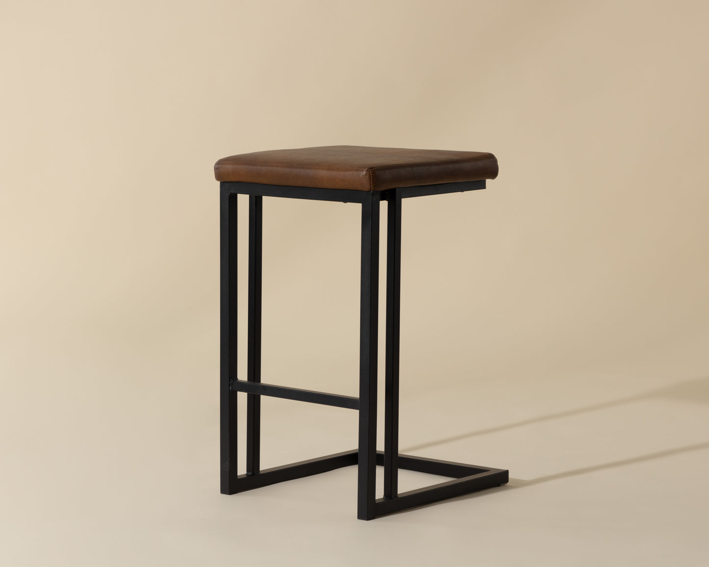 NAHLA BOONE COUNTER STOOL - BLACK - BRAVO COGNAC