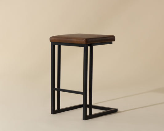 NAHLA BOONE COUNTER STOOL - BLACK - BRAVO COGNAC