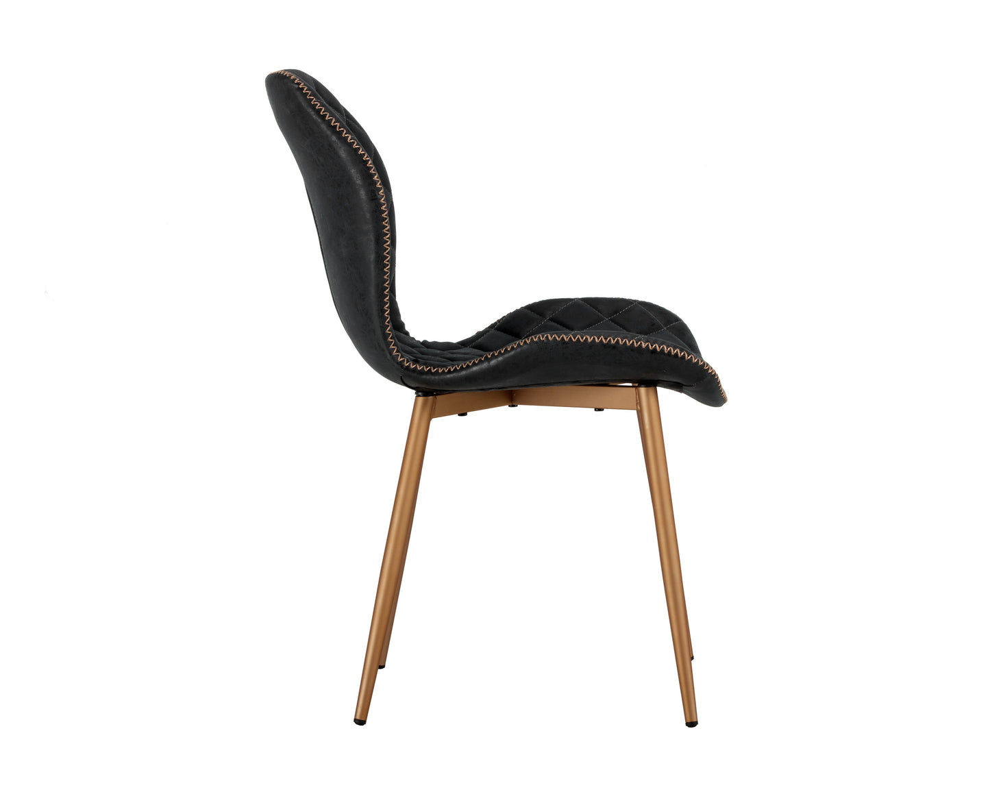 NAHLA LYLA DINING CHAIR - CHAMPAGNE GOLD - ANTIQUE BLACK