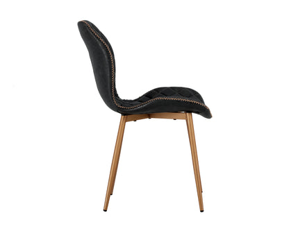 NAHLA LYLA DINING CHAIR - CHAMPAGNE GOLD - ANTIQUE BLACK
