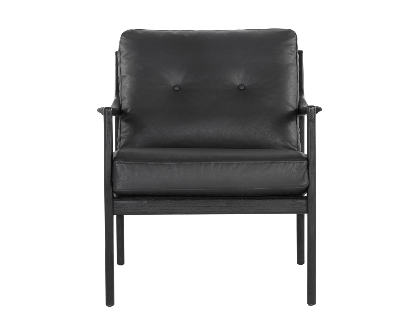 NAHLA GILMORE LOUNGE CHAIR - BLACK - BLACK LEATHER