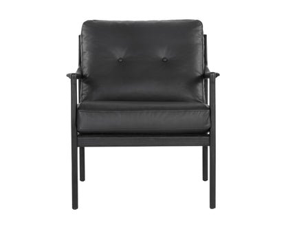 NAHLA GILMORE LOUNGE CHAIR - BLACK - BLACK LEATHER