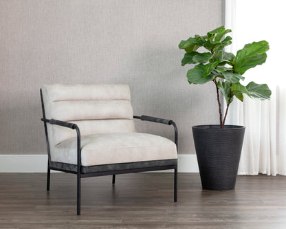 NAHLA TRISTEN LOUNGE CHAIR - NONO CREAM / NONO DARK GREEN