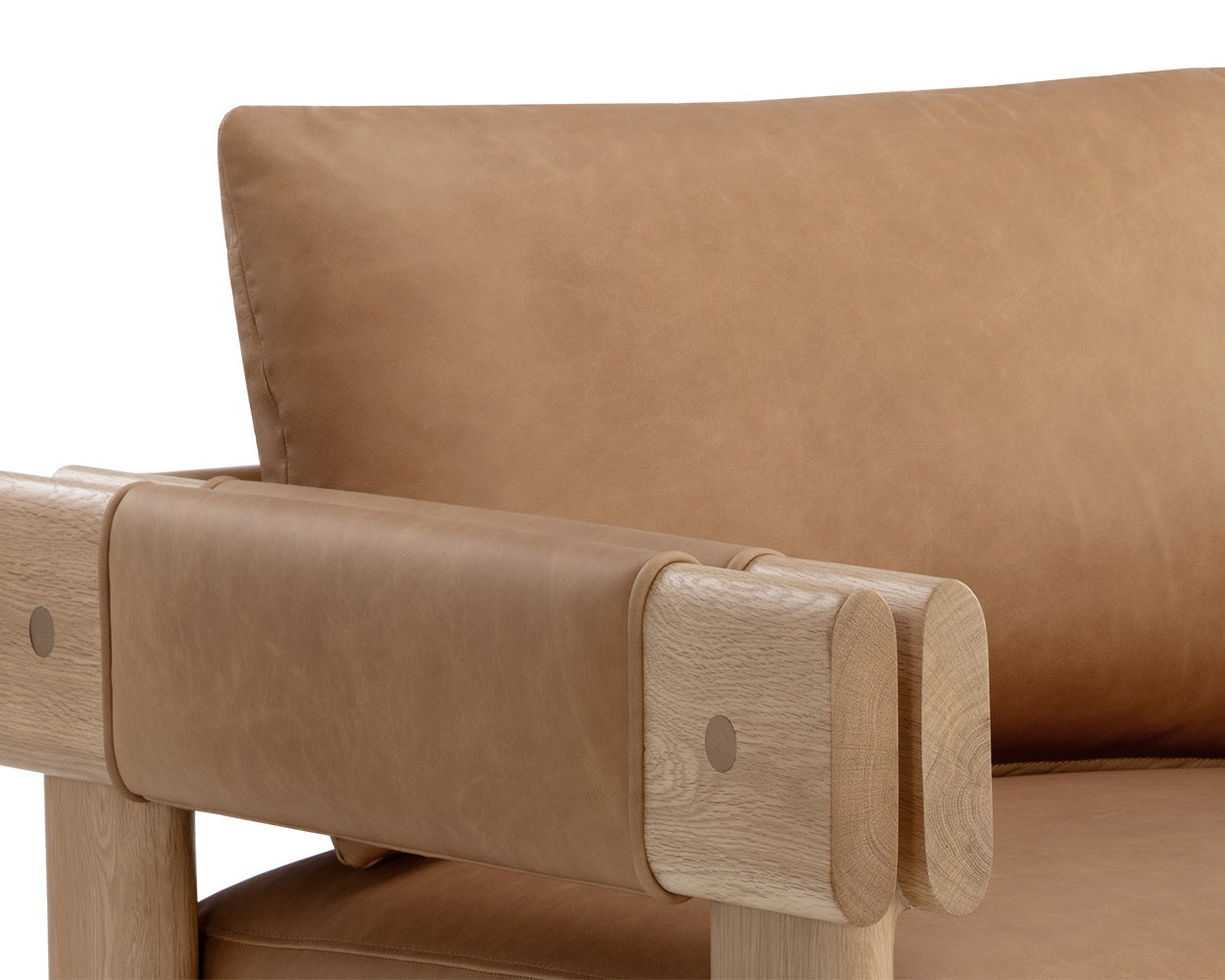 NAHLA CARMICHAEL LOUNGE CHAIR - LUDLOW SESAME LEATHER