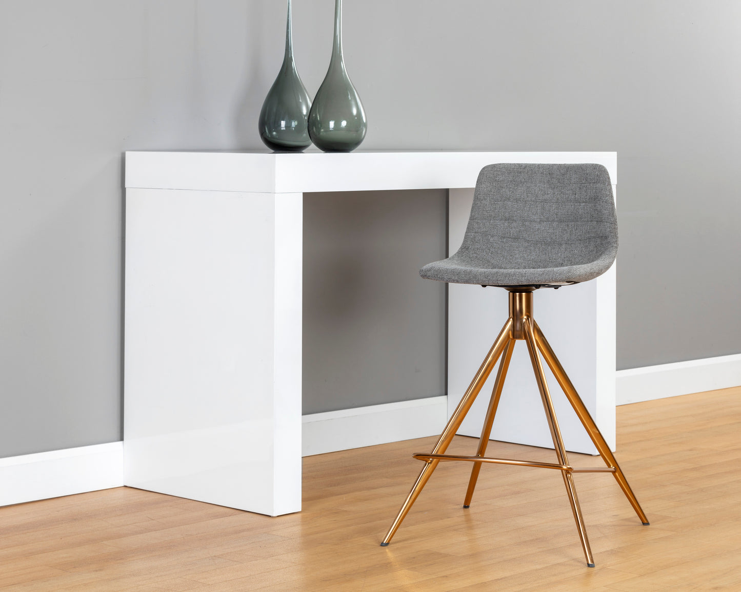 NAHLA ANDRES SWIVEL COUNTER STOOL - BELFAST KOALA GREY