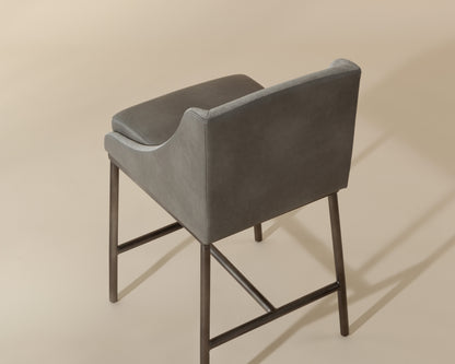 NAHLA DALARY COUNTER STOOL - BRAVO METAL / POLO CLUB STONE
