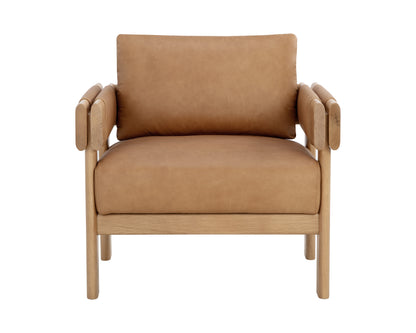 NAHLA CARMICHAEL LOUNGE CHAIR - LUDLOW SESAME LEATHER