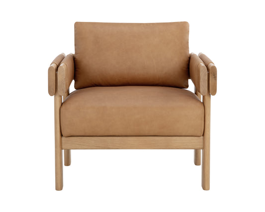 NAHLA CARMICHAEL LOUNGE CHAIR - LUDLOW SESAME LEATHER