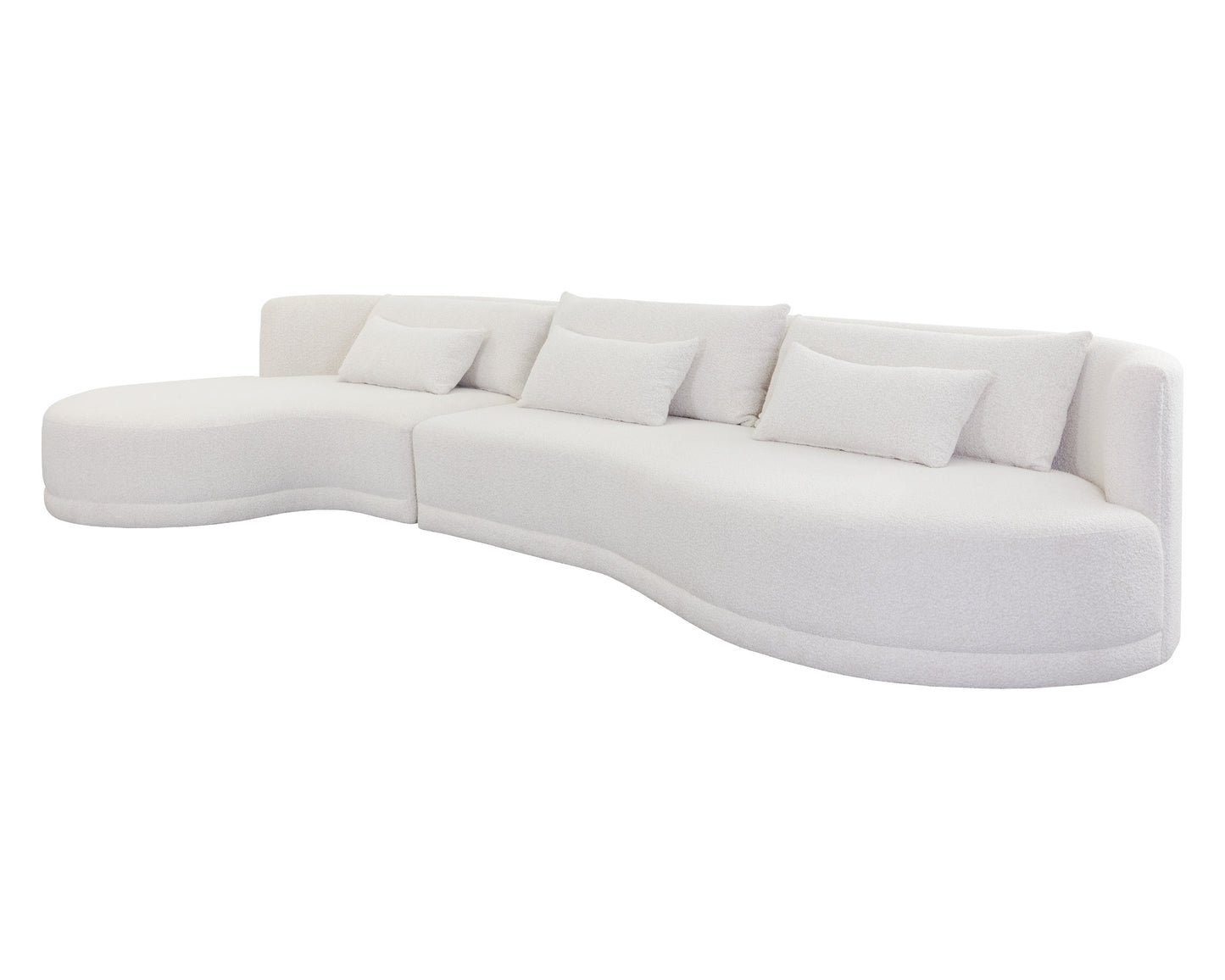 NAHLA LAKEN SOFA CHAISE - LAF - COPENHAGEN WHITE